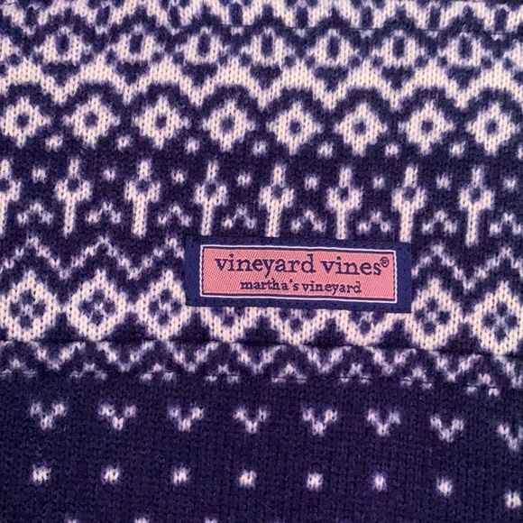 Vineyard Vines Fair Isle fleece funnel neck shep - Picture 3 of 5